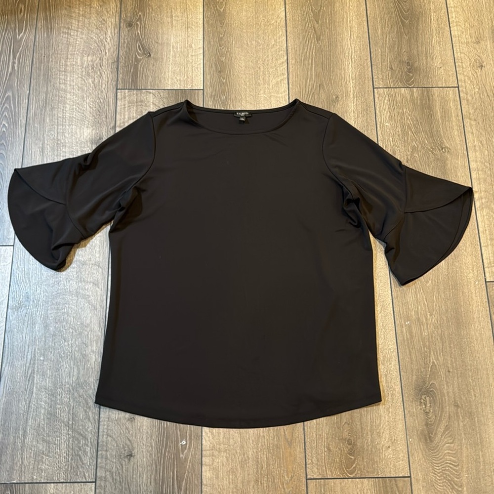 Talbots women’s black 3/4 sleeve bell sleeve blouse size X